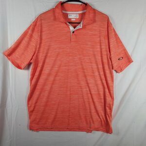 Oakley Hydrolix Polo Shirt Mens XL Orange Athletic Golf Performance Activewear